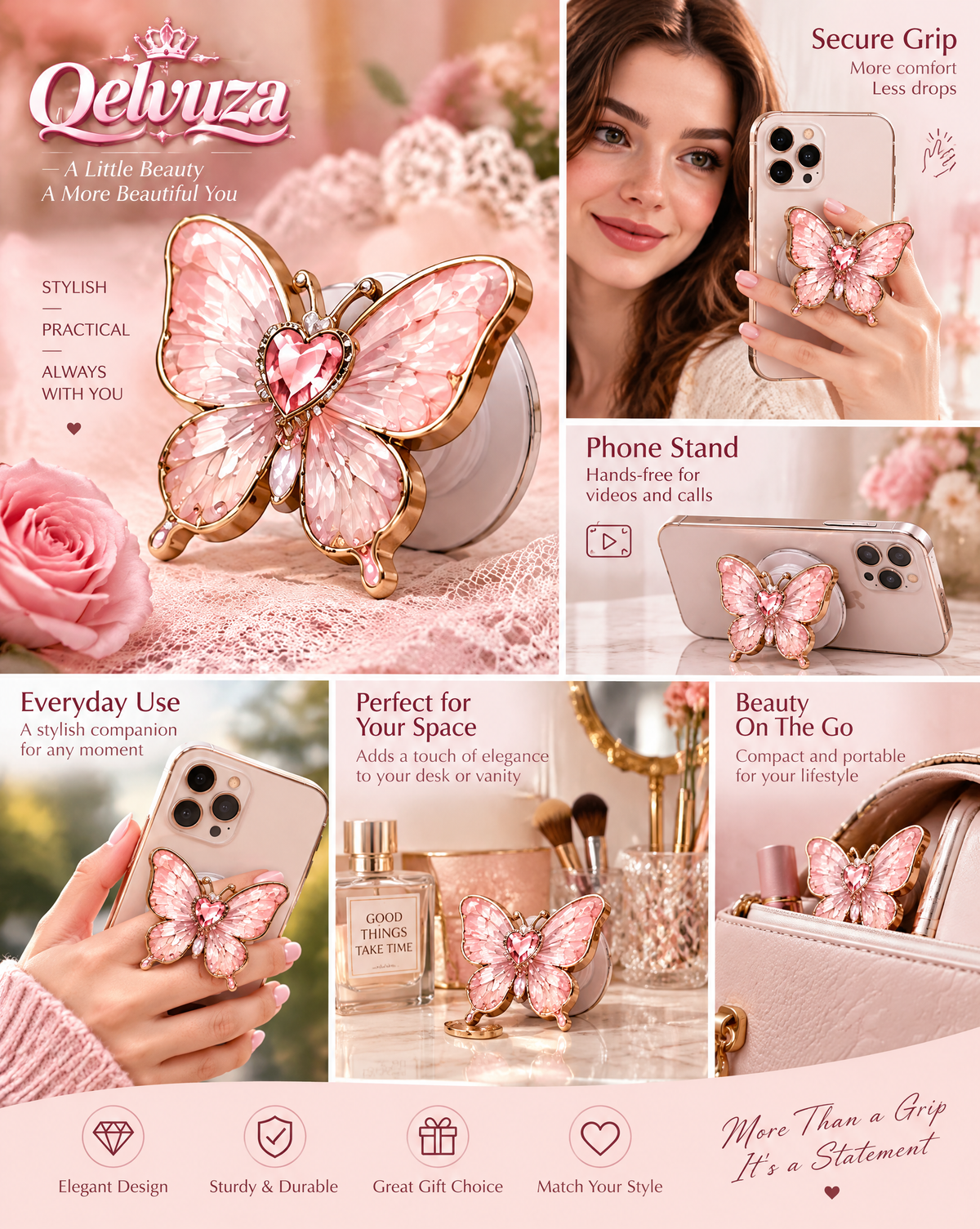 Butterfly Crystal Phone Stand