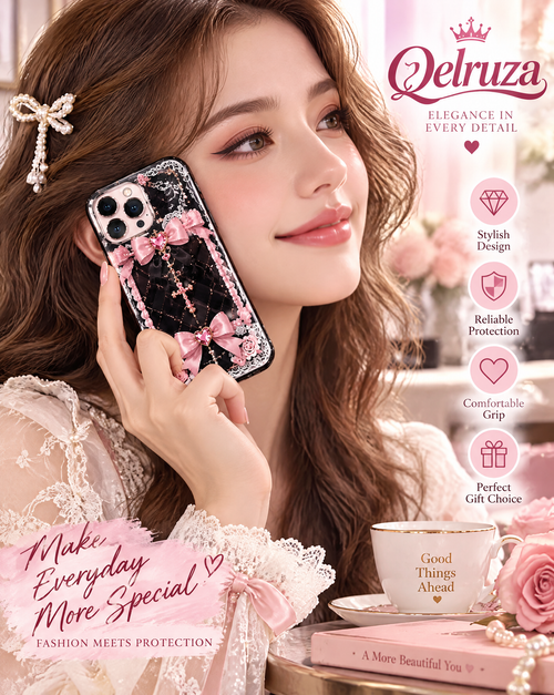 Black Pink Gothic Heart iPhone Case