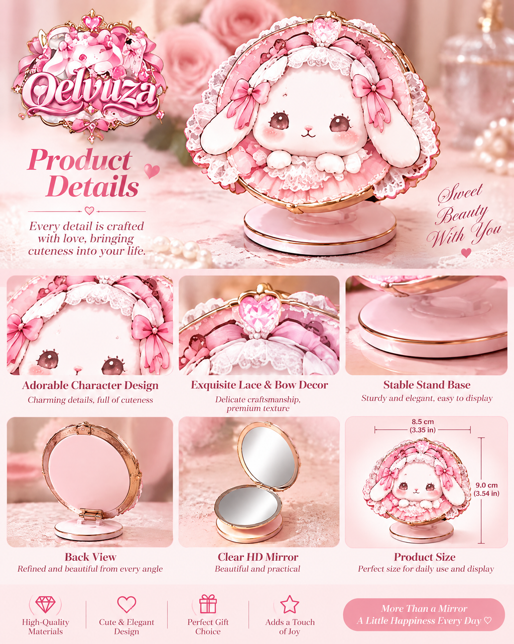 Cute Bunny Lace Phone Stand