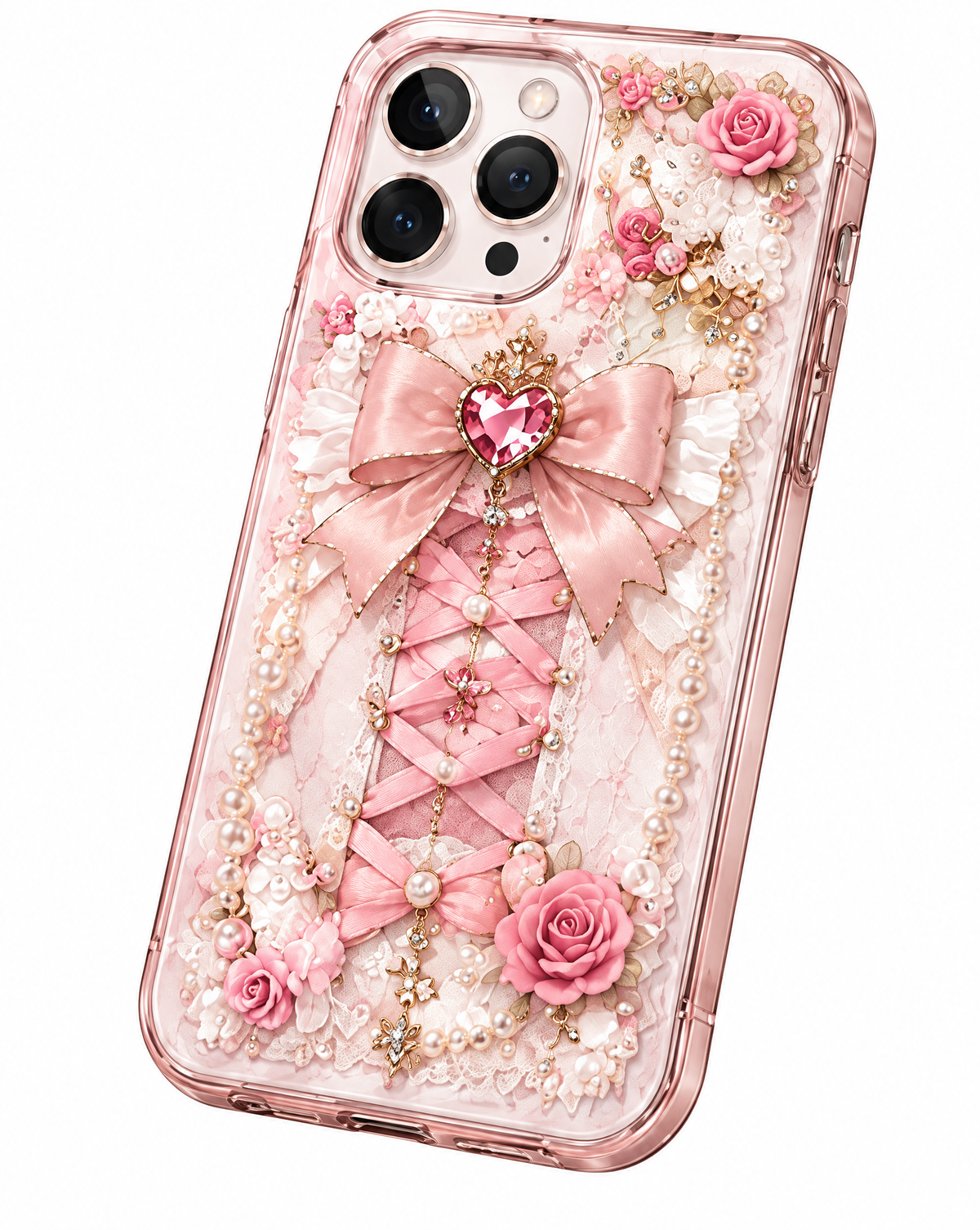Crystal Ribbon Heart iPhone Case
