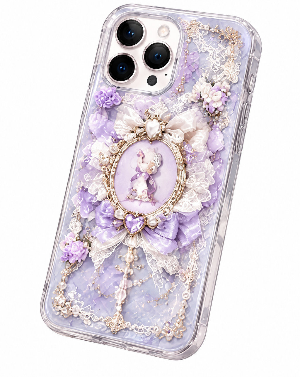 Blue Angel Cameo Lace iPhone Case