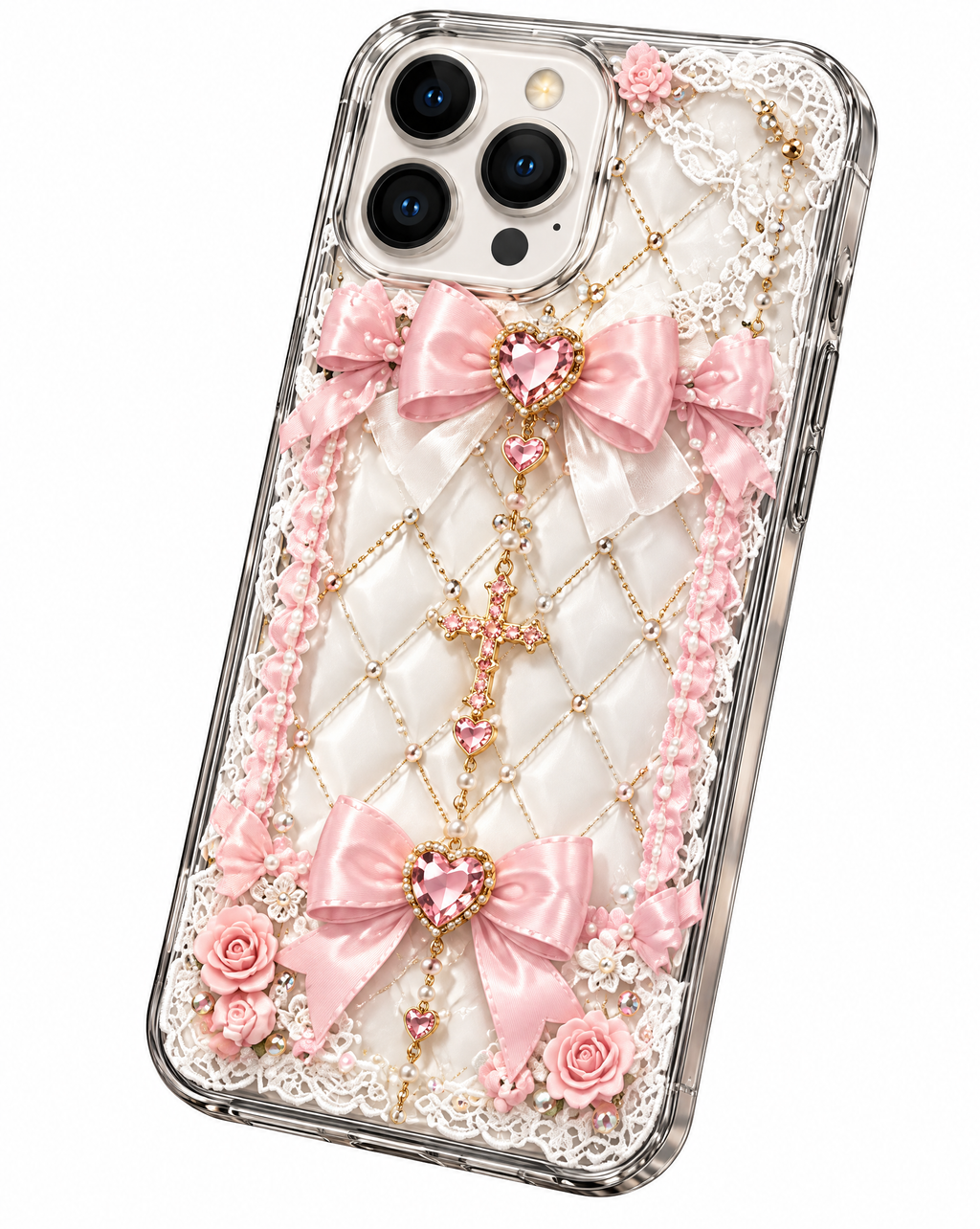 Black Pink Gothic Heart iPhone Case