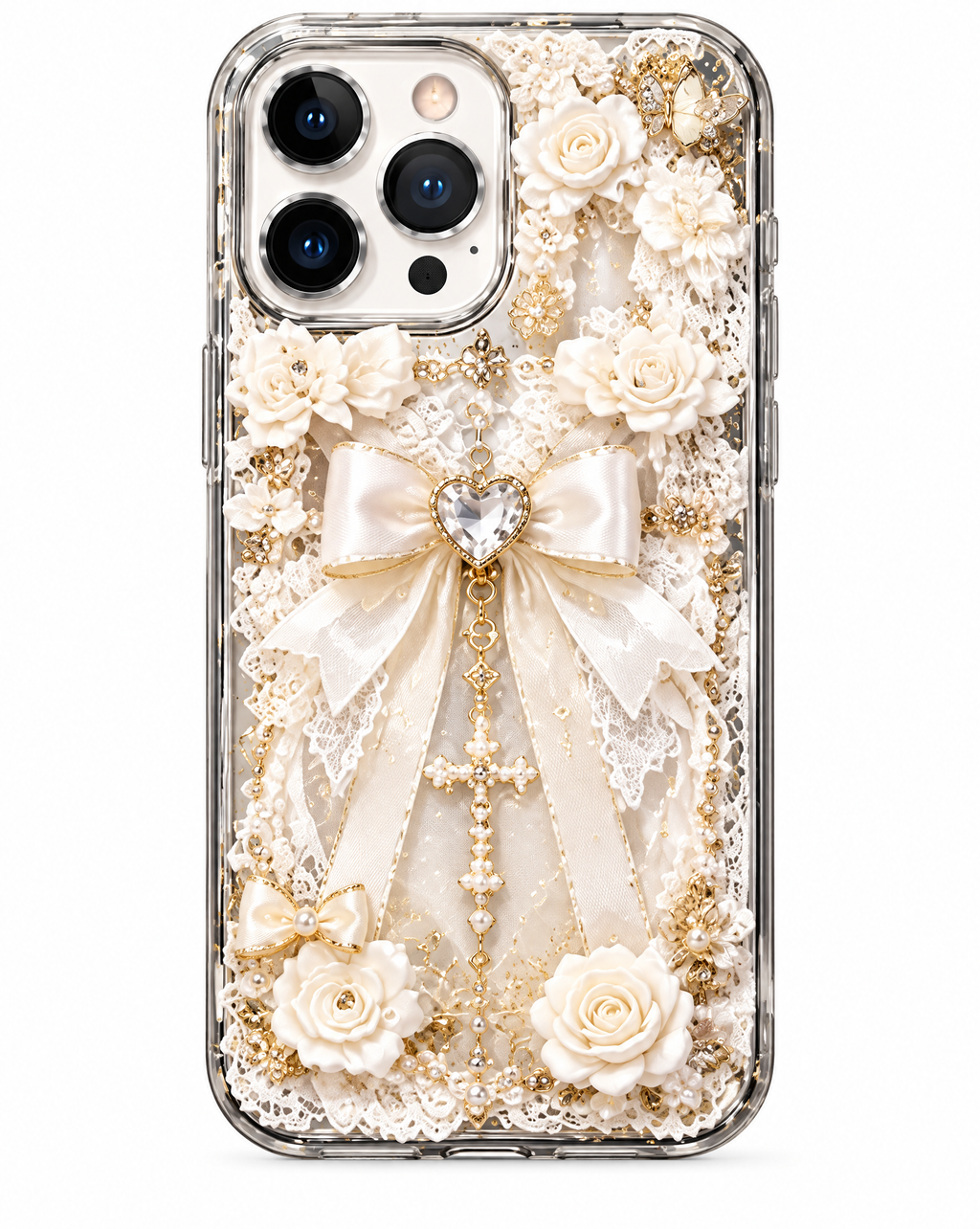 Black Rose Gothic Bow iPhone Case