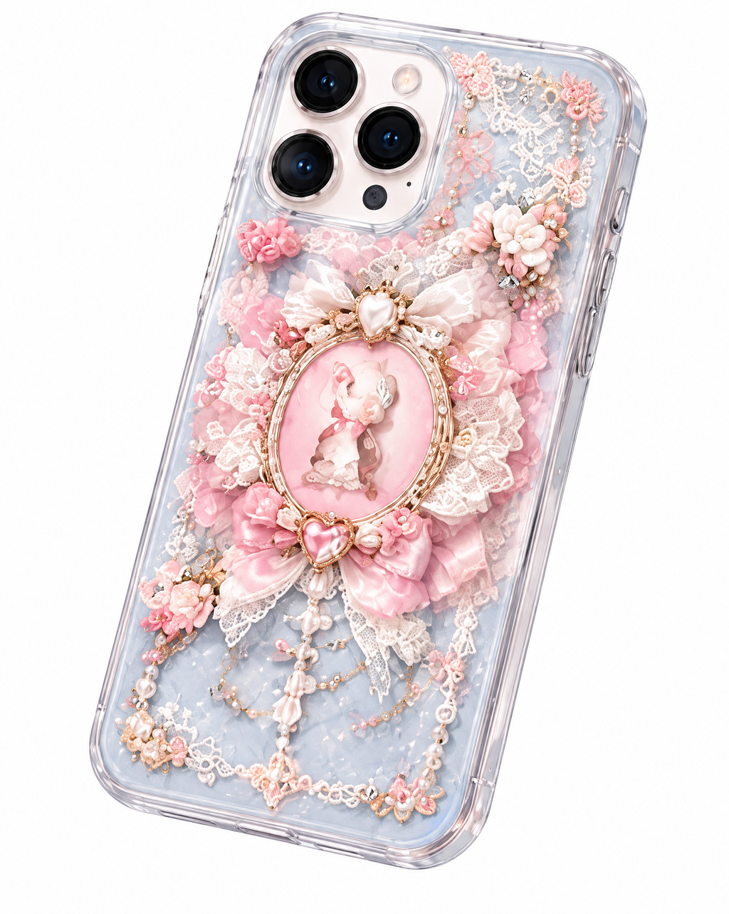 Blue Angel Cameo Lace iPhone Case