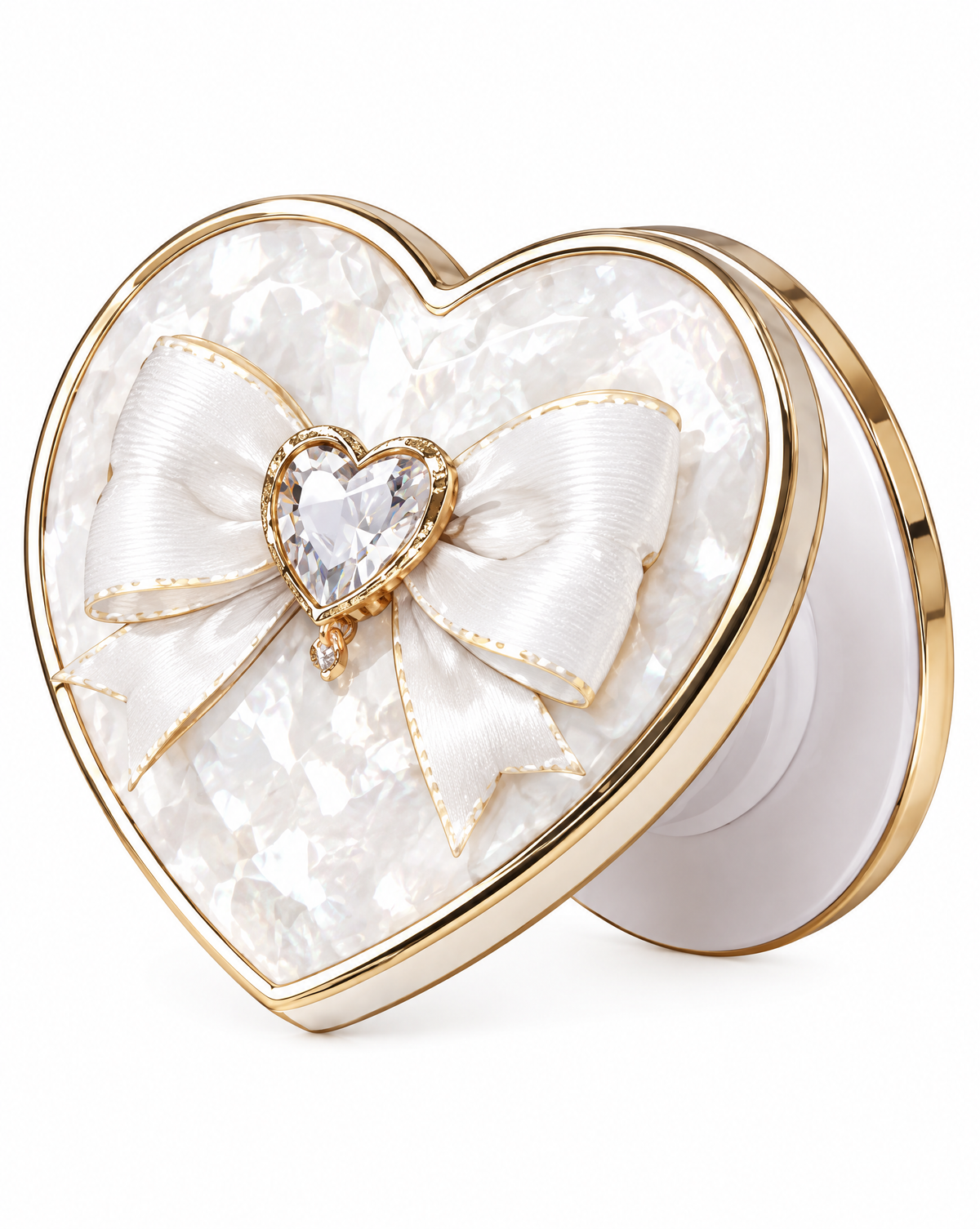 Pink Heart Mirror Phone Stand