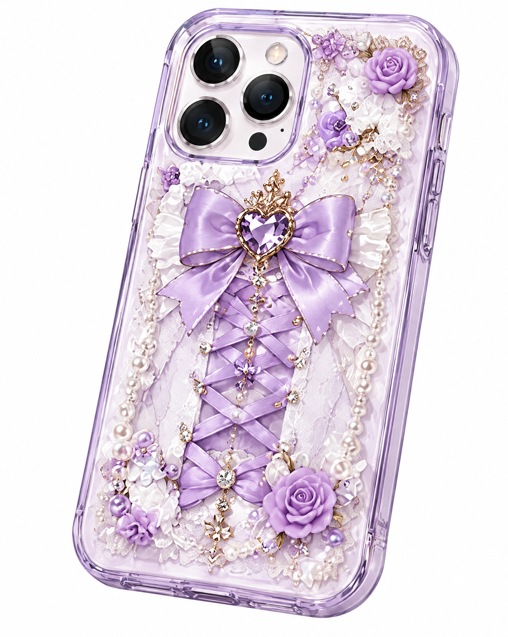 Crystal Ribbon Heart iPhone Case