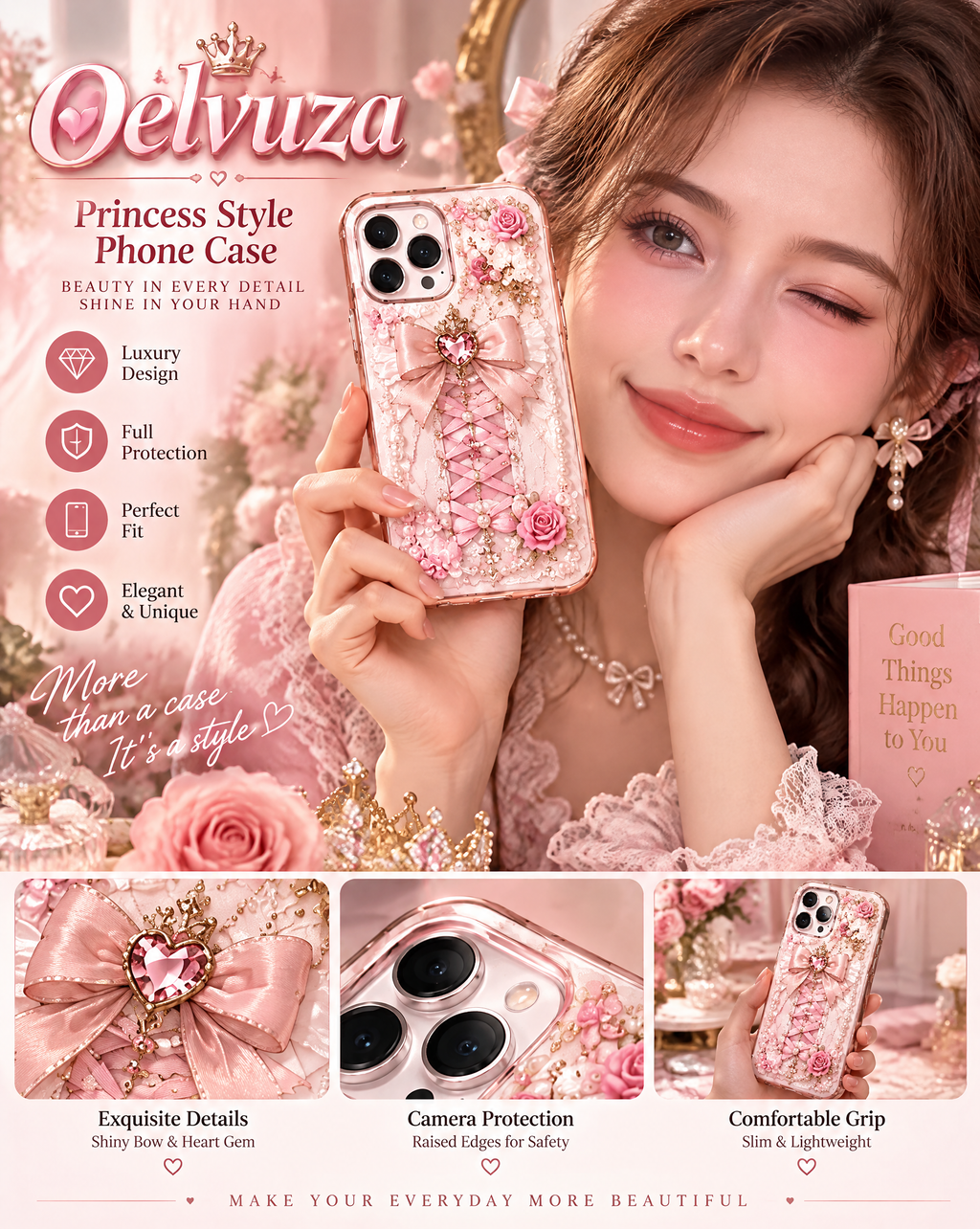 Crystal Ribbon Heart iPhone Case