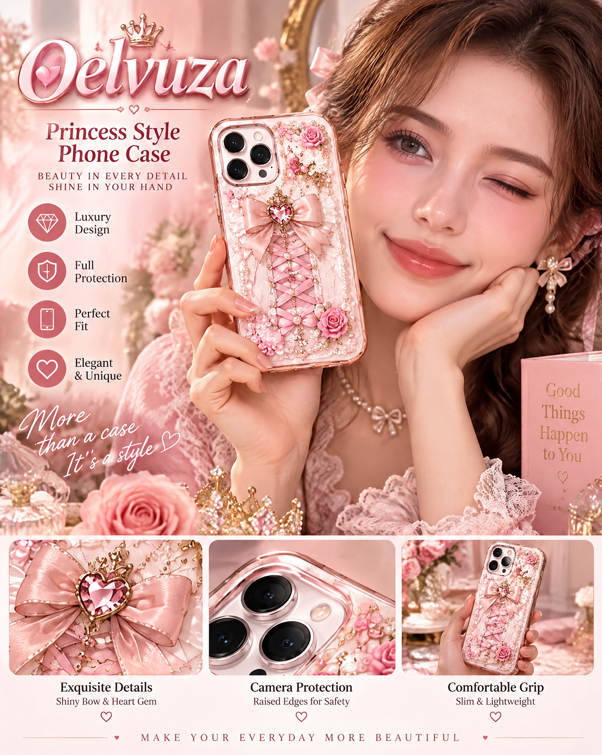 Crystal Ribbon Heart iPhone Case