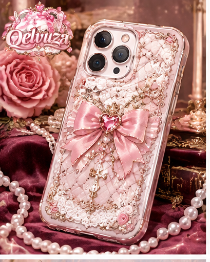 Pink Pearl Bow Rose iPhone Case