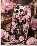 Black Rose Gothic Bow iPhone Case