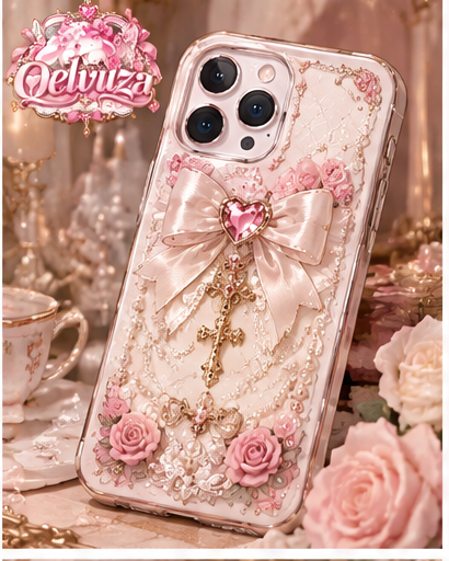 Vintage Pearl Cross Charm iPhone Case
