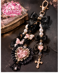 Black Gothic Pearl Heart Strap