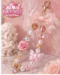 Butterfly Rose Crystal Phone Charm