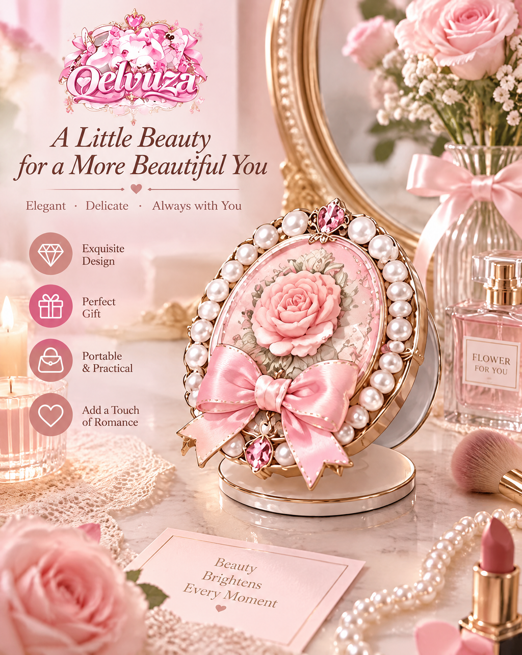 Rose Pearl Vintage Phone Stand